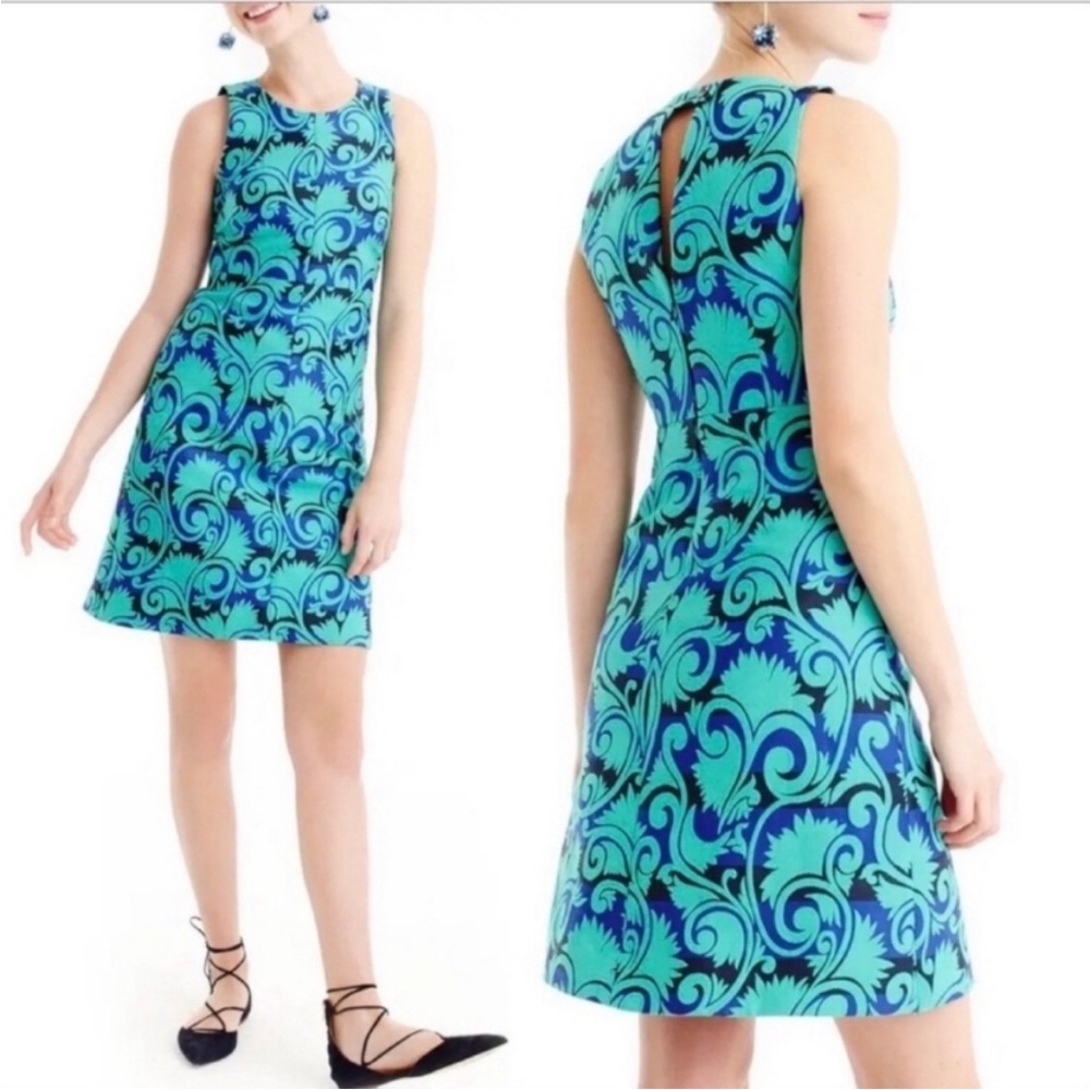 J. Crew Blue A-line Halter Mini Dress